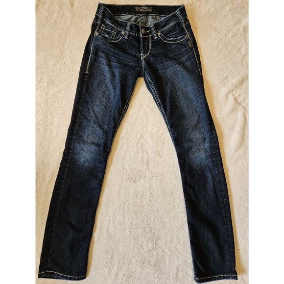 Silver Jeans Berkley Straight Women's Size 26/32 Blue Stretch - Picture 1 of 14